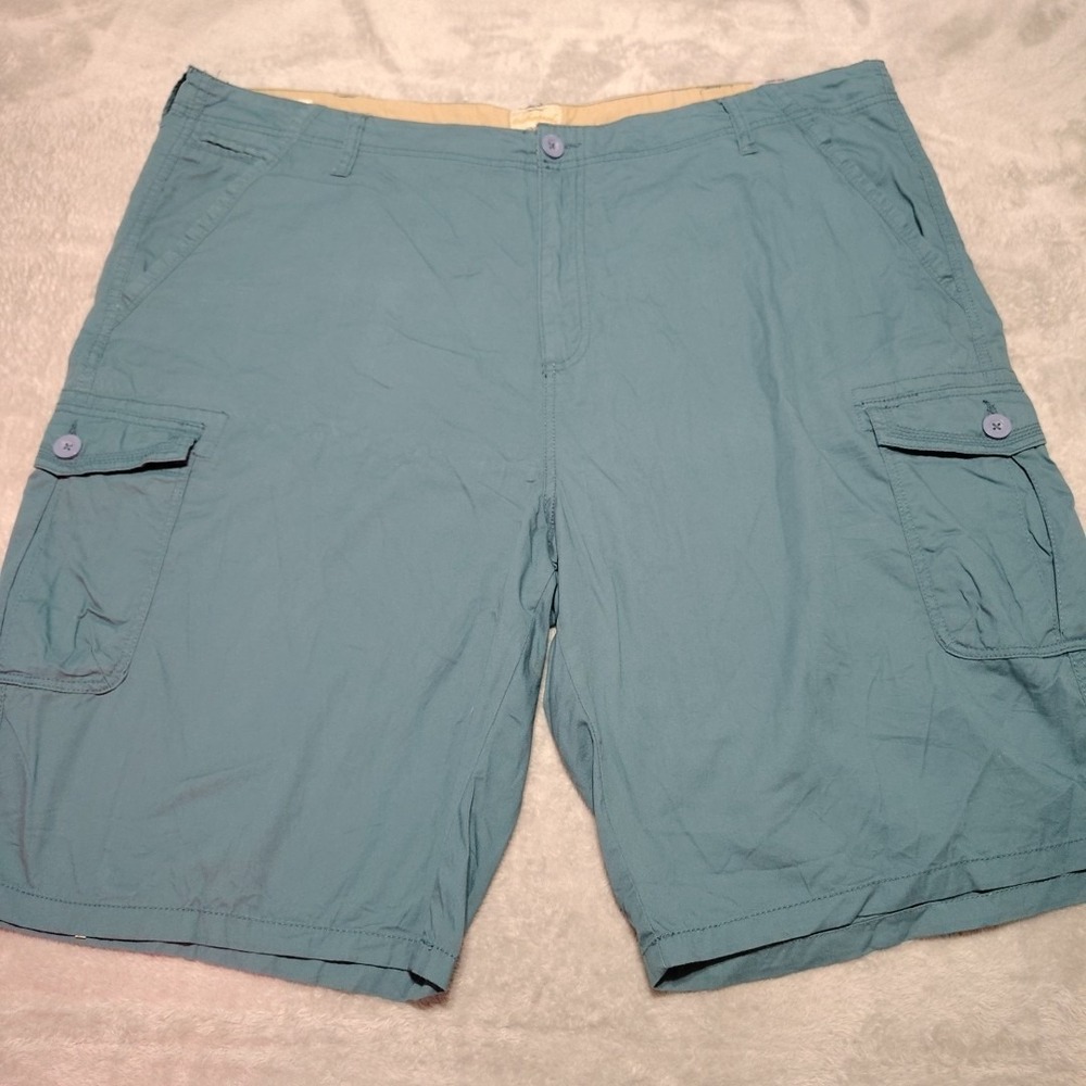 Weatherproof Vintage Cargo Shorts Men 46/11.5 Green Earthy Hiking Walking Cotton
